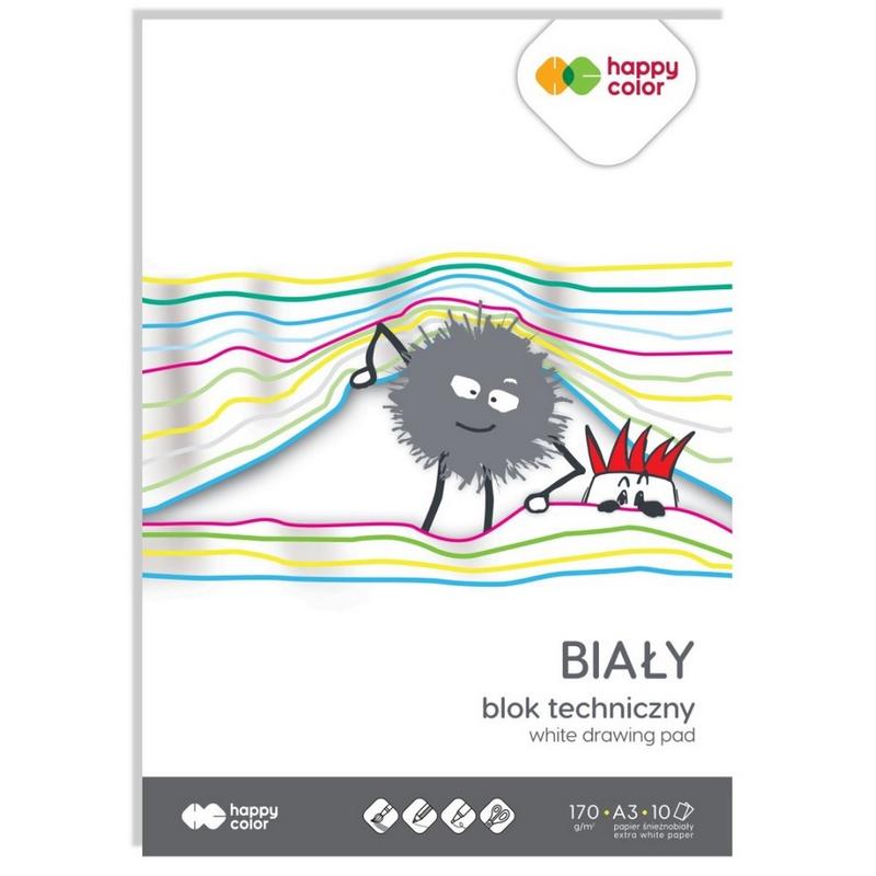 Blok A3 Techniczny biały HAPPY COLOR 170g