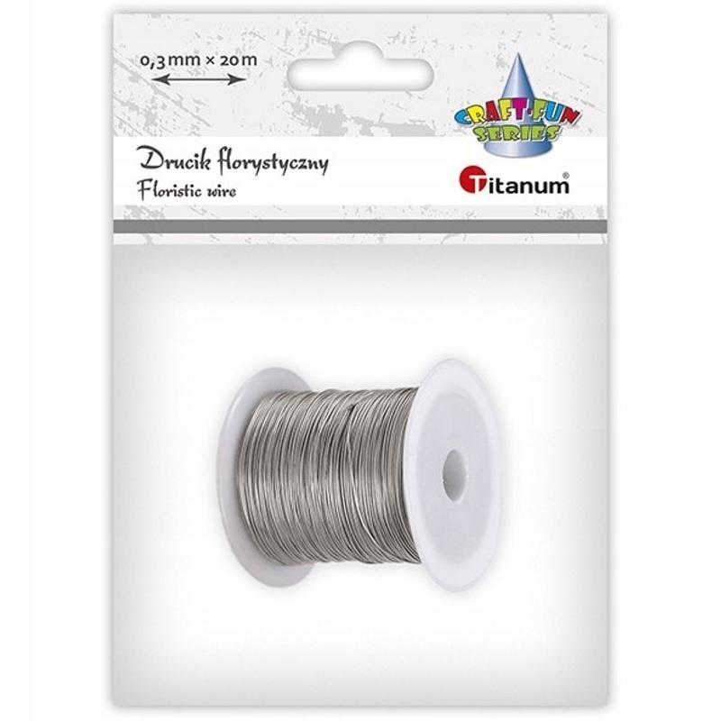 Drucik florystyczny do dekoracji TITANUM 0,30 x 20m - srebrny