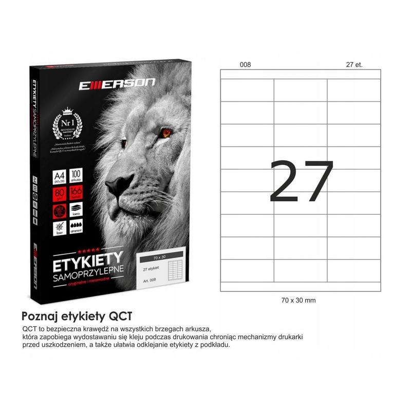 Etykieta  27 - EMERSON  70 x 30