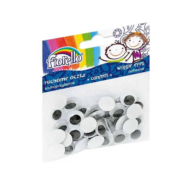Ruchome oczka FIORELLO samoprzylepne, okrągłe 15mm  a40szt.