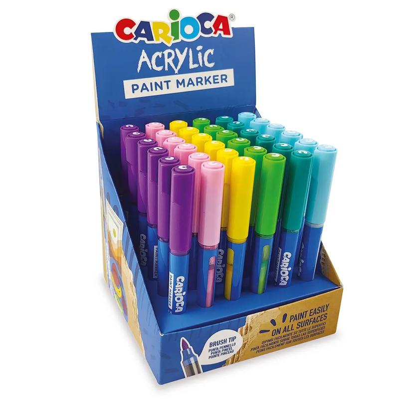 Marker CARIOCA akrylowy z pędzelkiem - ciemnozielony