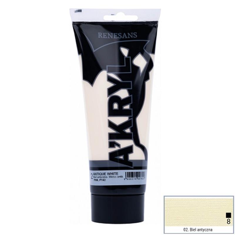 Farba akrylowa A’kryl RENESANS 200ml – biel antyczna