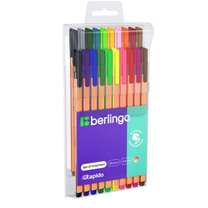 Cienkopis BERLINGO 0,4 komplet 20 kolorów