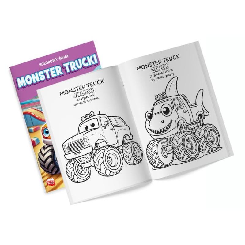 MARTEL Kolorowanka z naklejkami Kolorowy świat. Monster Trucki
