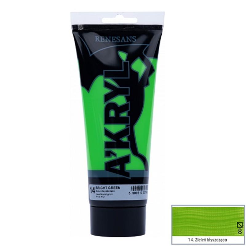 Farba akrylowa A’kryl RENESANS 200ml – zieleń błyszcząca