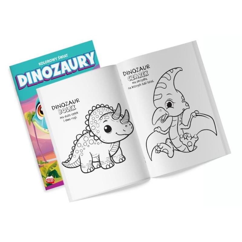 MARTEL Kolorowanka z naklejkami Kolorowy świat. Dinozaury 16 stron + naklejki