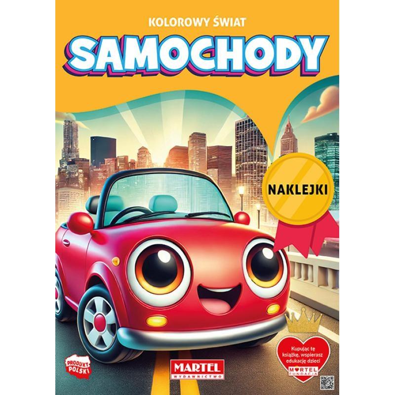 MARTEL Kolorowanka z naklejkami Kolorowy świat. Samochody 16 stron + naklejki