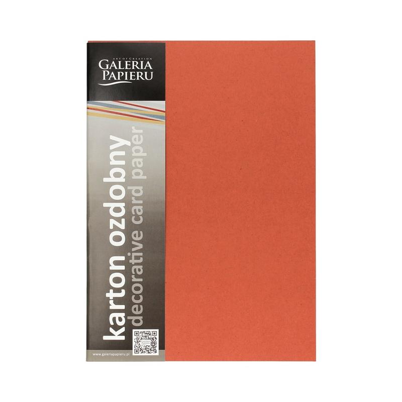 Papier wizytówkowy ozdobny GALERIA PAPIERU KRAFT czerwony  270g/m2  a 20ark.  204428