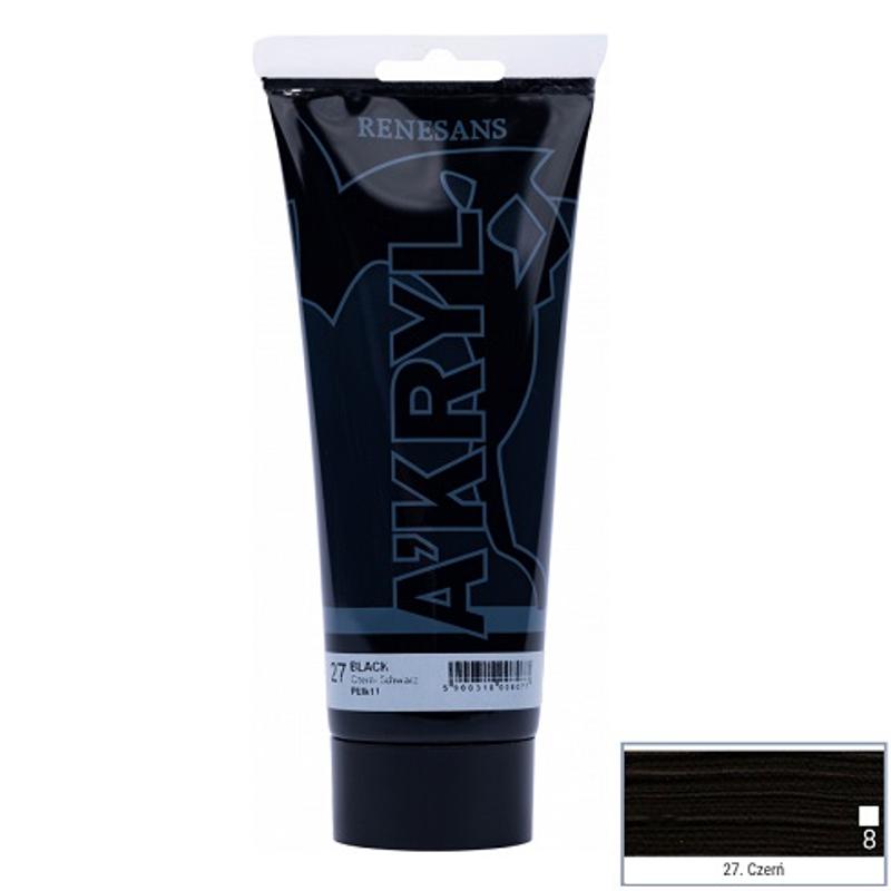 Farba akrylowa A’kryl RENESANS 200ml – czarny