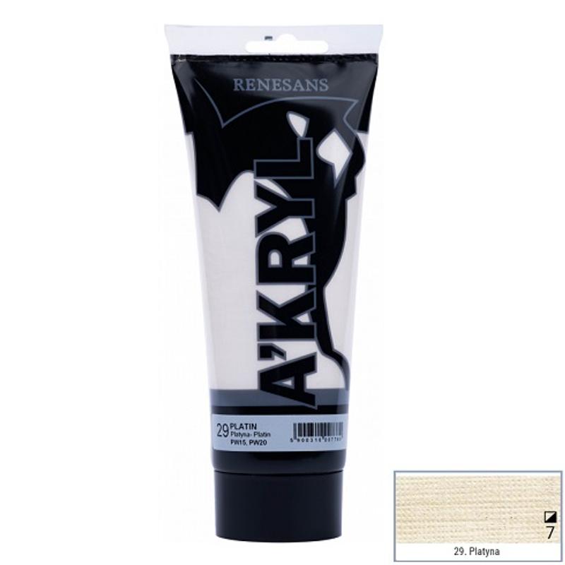 Farba akrylowa A’kryl RENESANS 200ml – platyna