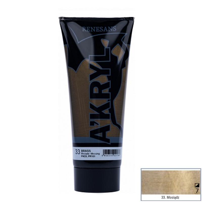 Farba akrylowa A’kryl RENESANS 200ml – mosiądz