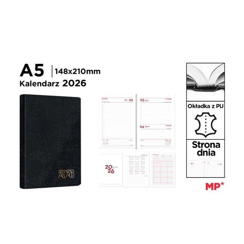Kalendarz 2026 A5 Main Paper  czarny  PB26PL