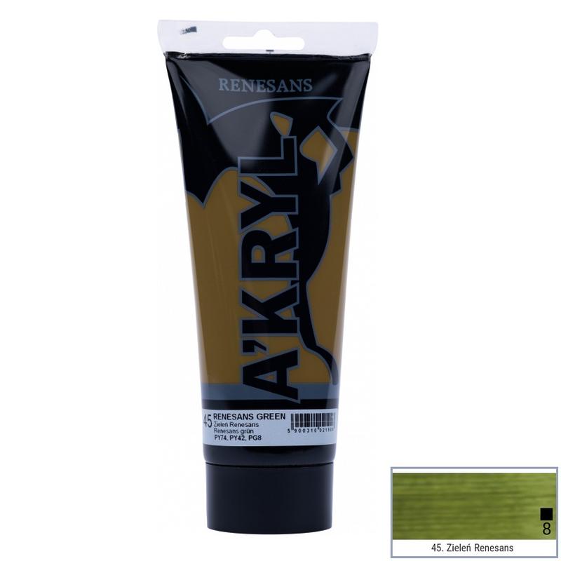 Farba akrylowa A’kryl RENESANS 200ml – zieleń Renesans