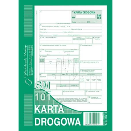 Druk Karta Drogowa A5 SM 101 802-3