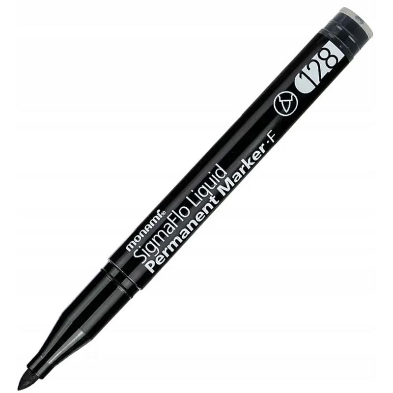 Marker MONAMI permanentny SigmaFlo F128 czarny - okrągła końcówka