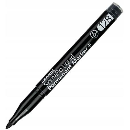 Marker MONAMI permanentny SigmaFlo F128 czarny - okrągła końcówka