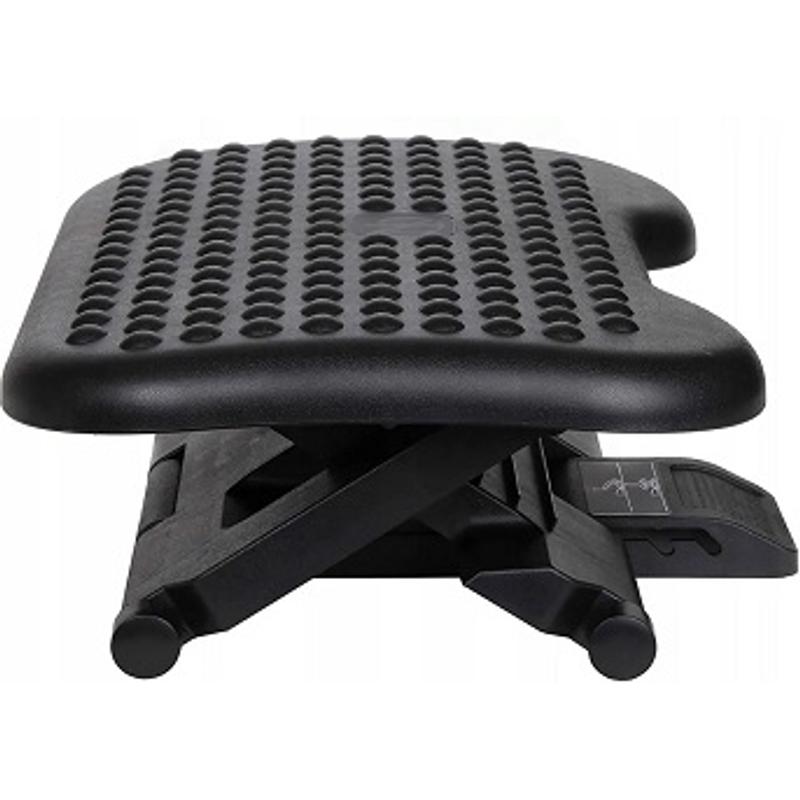 Podnóżek Biurowy Ergonomiczny Regulowany pod Biurko na Stopy Czarny