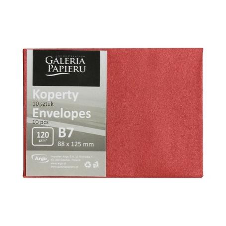 Koperta B7 Pearl czerwona  a 10szt.  280588