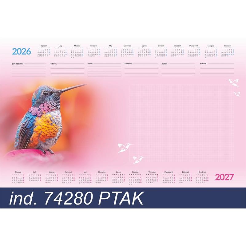 Podkład na biurko z listwą TYPOGRAF 580mm x 400mm PTAK  74280