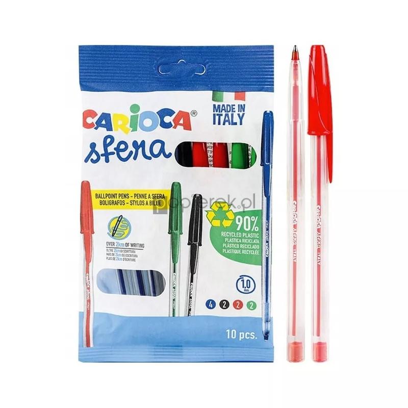 Długopis CARIOCA 1mm - zestaw 10 kolorów