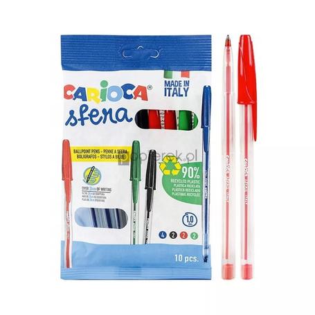 Długopis CARIOCA 1mm - zestaw 10 kolorów