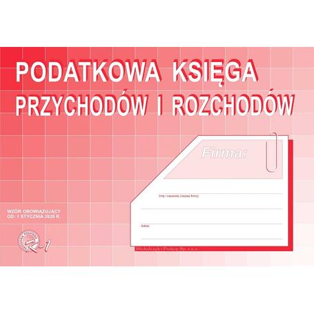 Druk Podatkowa książka A4 48 str.przychodu i rozchodu K1    WZÓR 2026