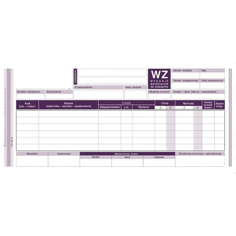 Druk WZ mały 351-8  1/3 A4