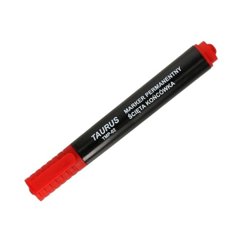 Marker TAURUS  permanentny ścięty czerwony
