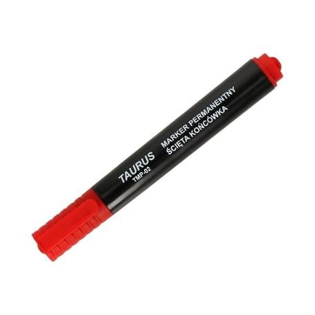 Marker TAURUS  permanentny ścięty czerwony