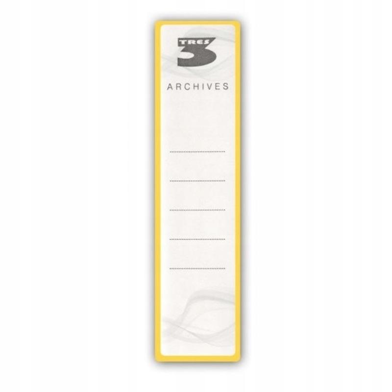 Nalepka na segregator (35 x 155 mm) 5cm TRES  samoprzylepna - blister 12szt.