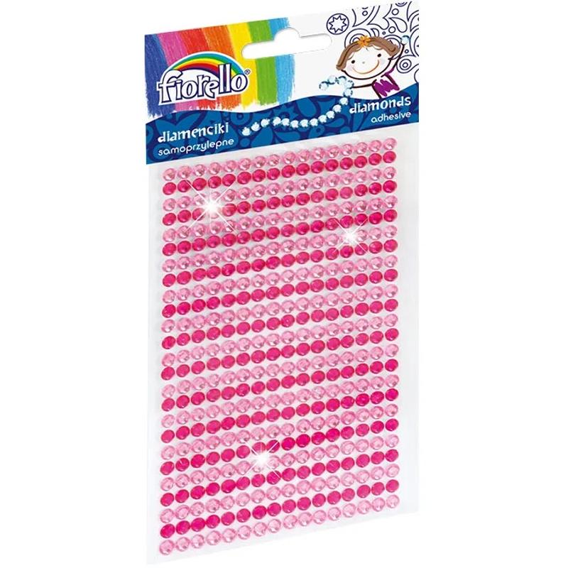 Dżety, diamenciki samoprzylepne FIORELLO odcienie różowego - opakowanie 400szt.