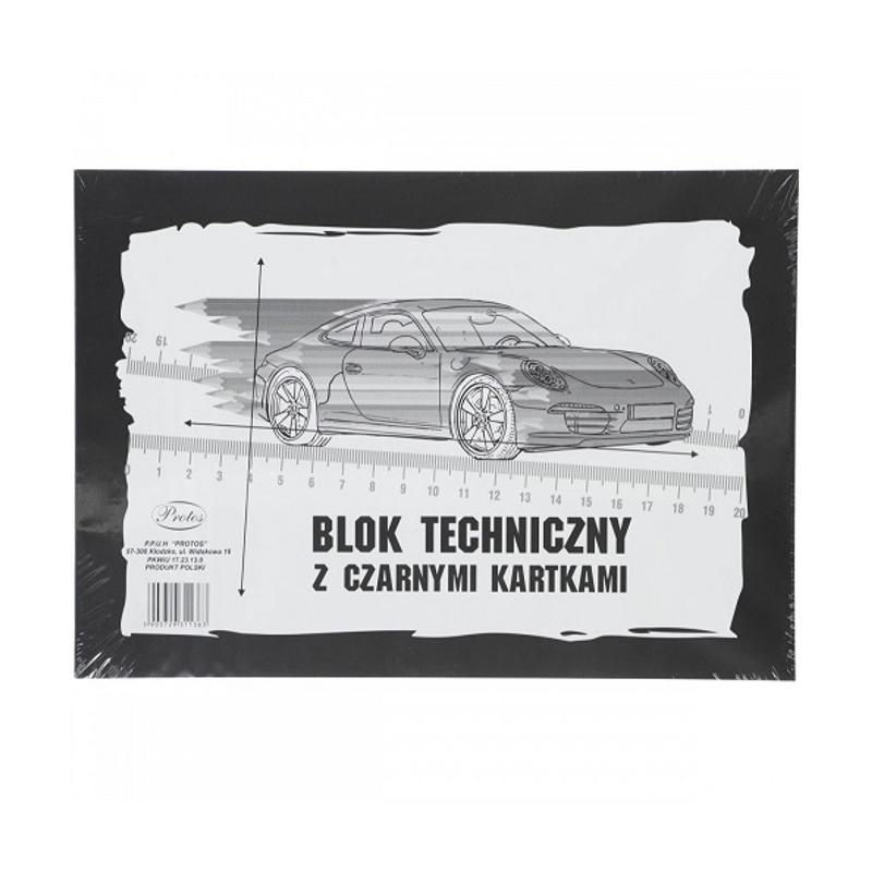 Blok A4 Techniczny czarny PROTOS
