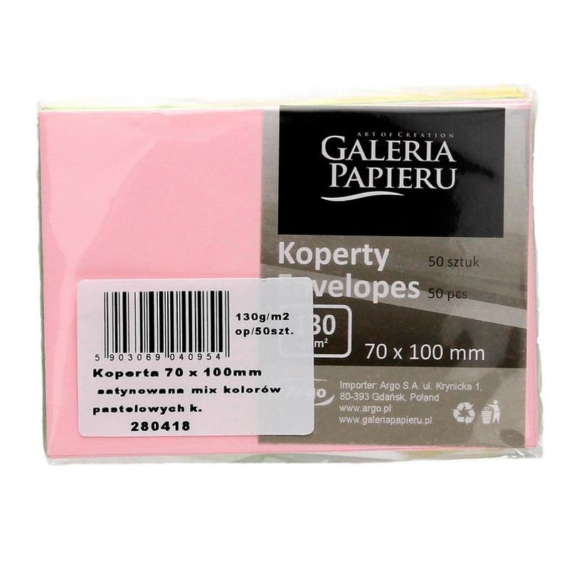 Koperta ozdobna B7 Satynowa MIX kolorów  a 50szt. 280418