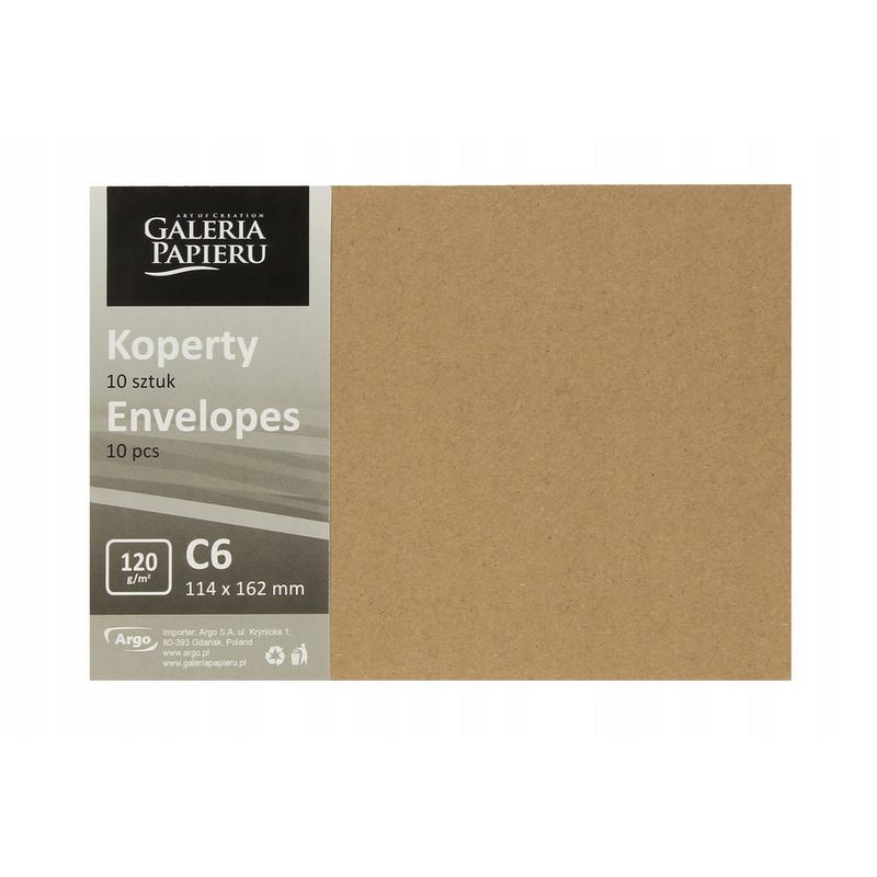 Koperta ozdobna C6 Kraft ciemnobeżowa 120g 280222  a 10szt.