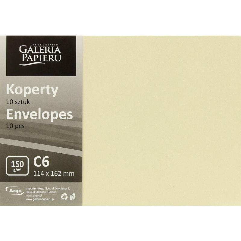 Koperta ozdobna C6 Pearl Kremowy 150g a 10szt. 280241
