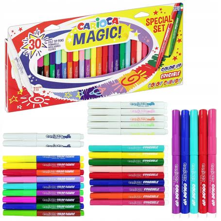 Pisaki CARIOCA  30 kolorów MAGIC ColorUp fluo wymazywalne
