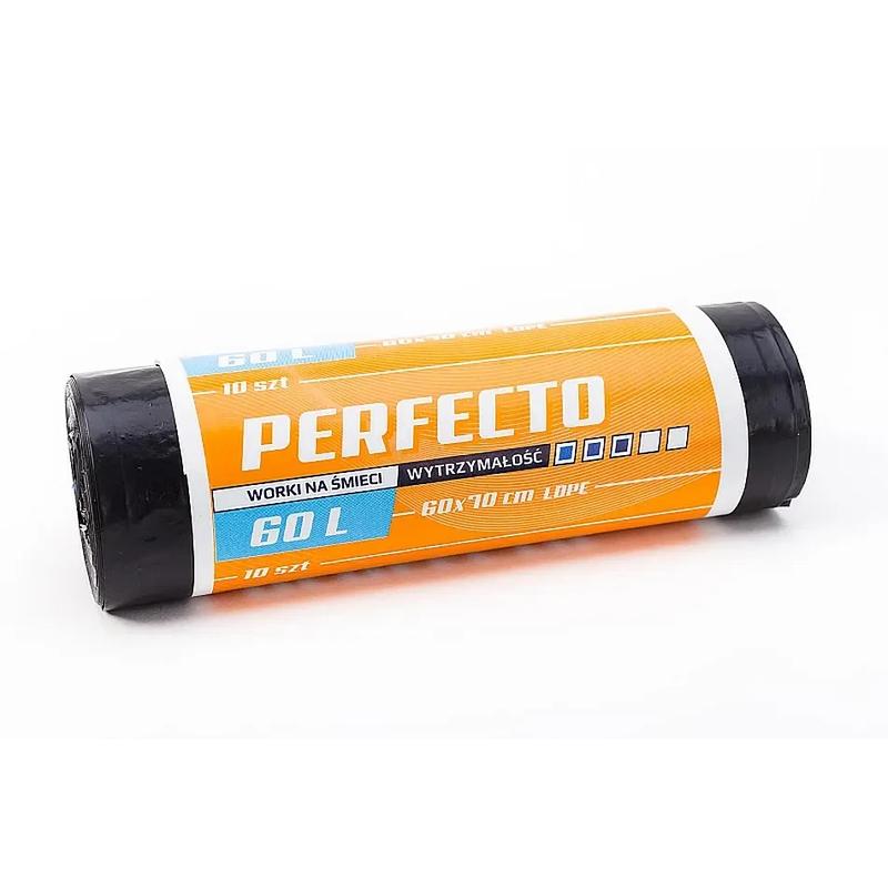 Worki   60l na odpady, czarne PERFECTO a 10szt. LD
