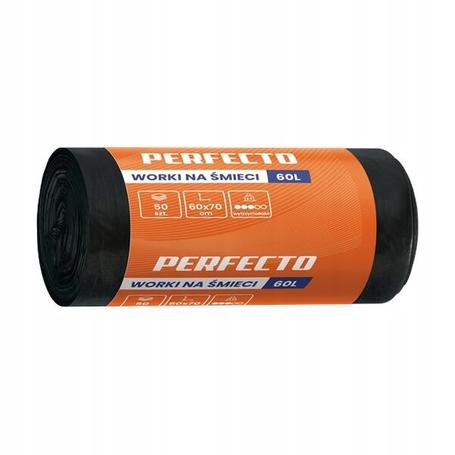 Worki 60l na odpady, czarne PERFECTO a 50szt. LDPE