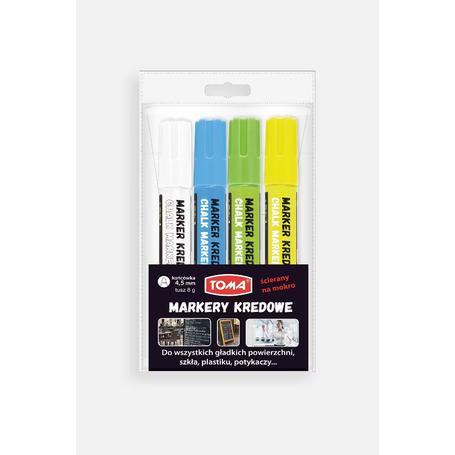 Marker kredowy TOMA zestaw 4szt mix