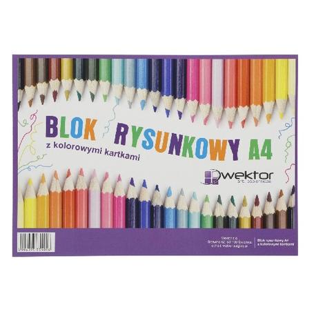 Blok A4 Rysunkowy kolorowy WEKTOR