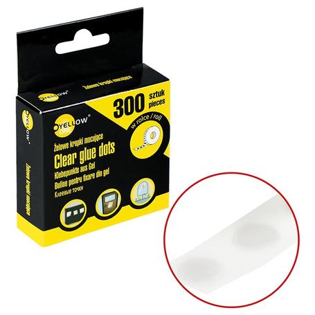 Kropki samoprzylepne dwustronne przezroczyste YELLOW ONE - 300szt.