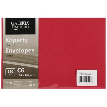 Koperta ozdobna C6 Gładki Czerwony 120g 280287  a 10szt.