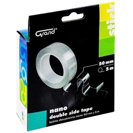 Taśma dwustronna NANO TAPE wielokrotnego użycia przeźroczysta GRAND 50mm x 5m x 1mm