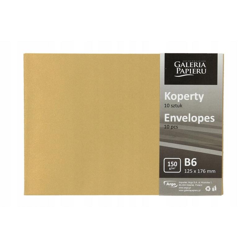 Koperta ozdobna B6 Pearl złota  a 10szt. 280888