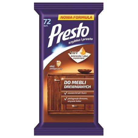 Chusteczki nawilżane do mebli PRESTO a 72szt.