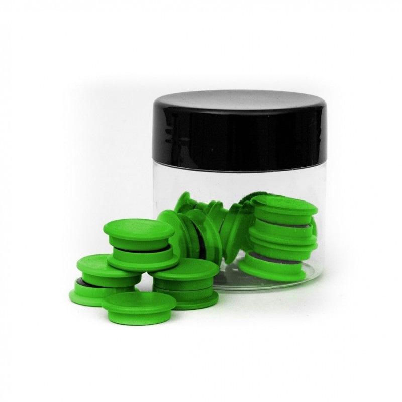 Magnesy Beczułki TRES - 20mm w kolorze zielonym