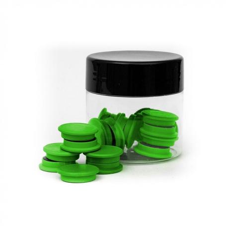 Magnesy Beczułki TRES - 20mm w kolorze zielonym
