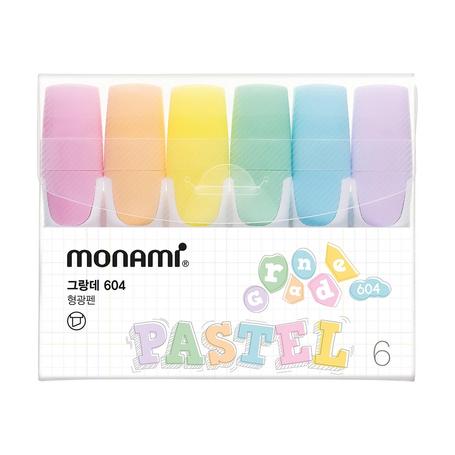 Zakreślacze MONAMI 604 pastelowe -  mix 6 kolorów