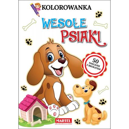 MARTEL Kolorowanka WESOŁE PSIAKI 16 stron + 50 naklejek