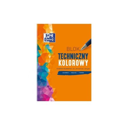 Blok A3 Techniczny Kolorowy OXFORD 10 kartek  225 g/m2